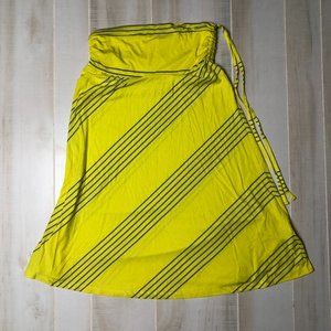 Yellow and Grey Striped Dress by Alpine Design Size M